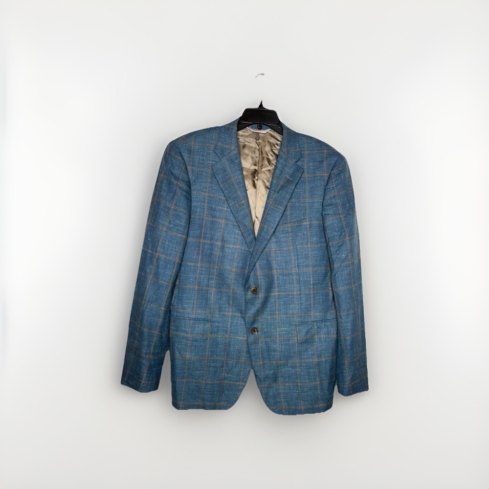 Samuelsohn Loro Piana Summertime Blazer 42-44 Blue Beige Wool Silk Linen Canada